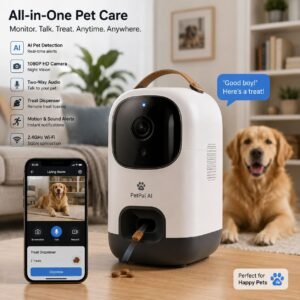AI Pet Monitoring Camera with Treat Dispenser