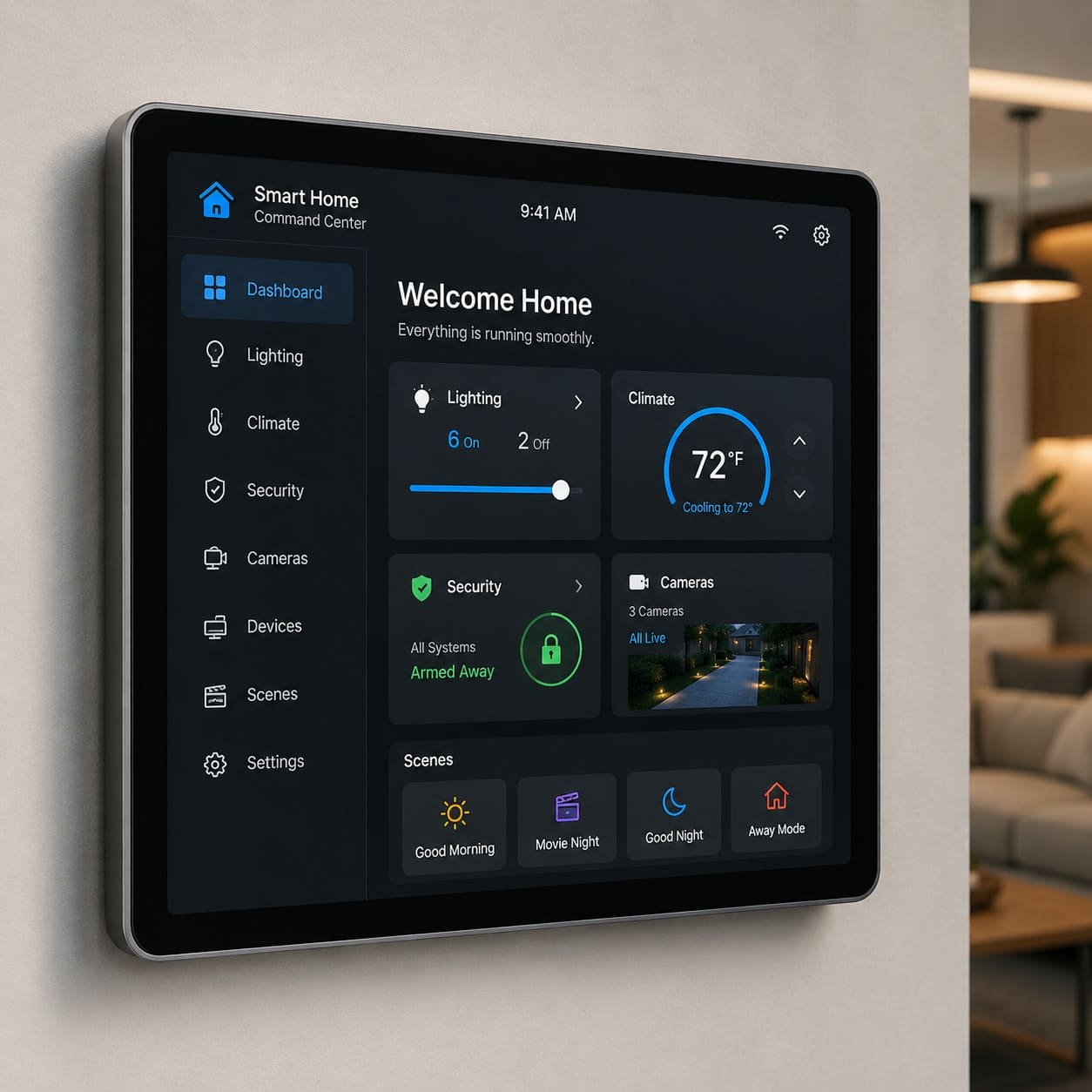 Smart Home Command Center Touch Panel